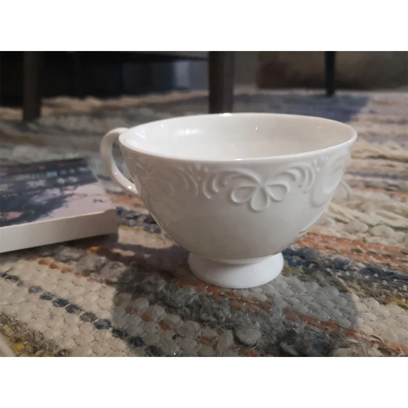 Nordic Style Embossed white Ceramic Good Quality Coffee Cup Afternoon Tea Cup plates, White color
Nordic Style Embossed white Ceramic Good Quality Coffee Cup Afternoon Tea Cup plates, White color
