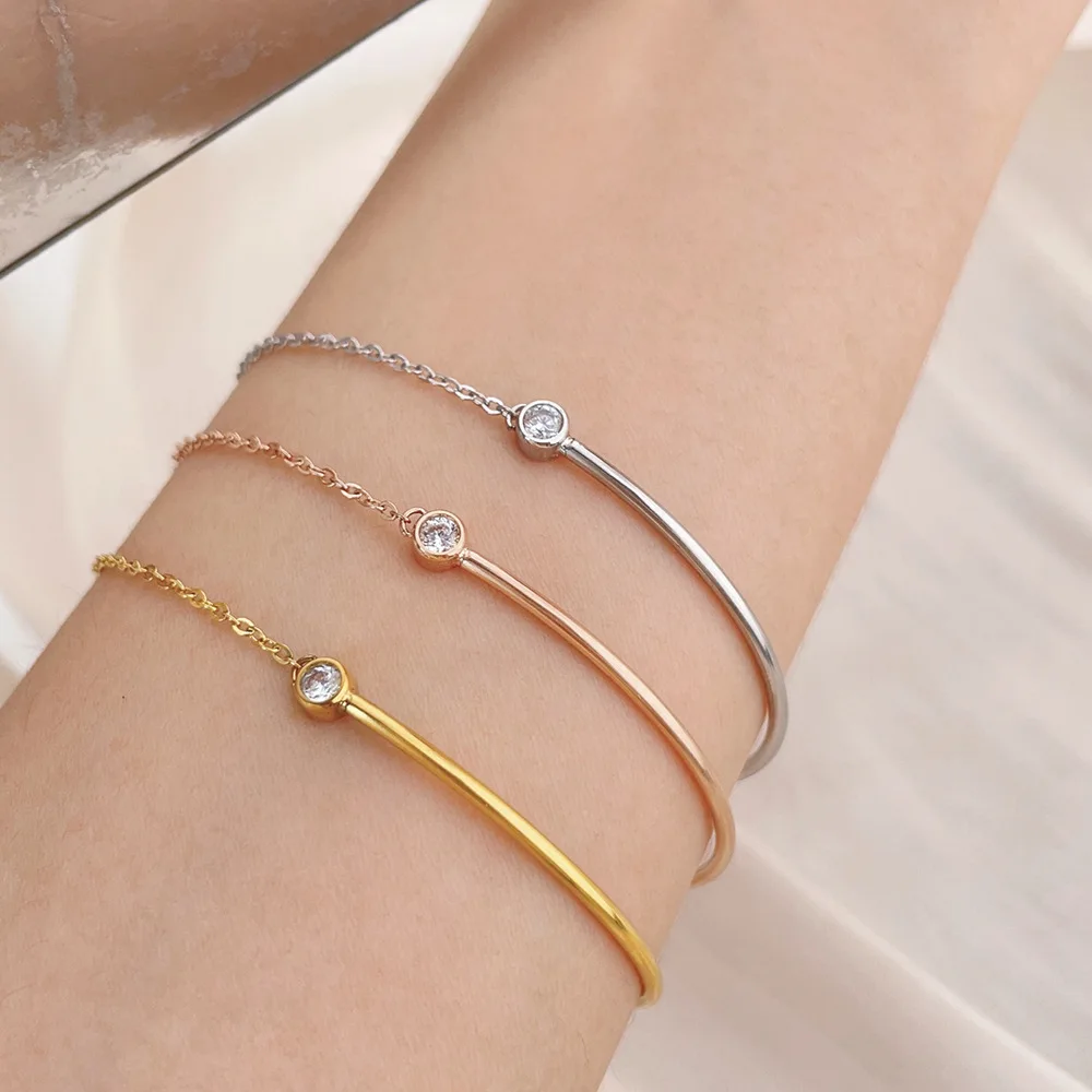 Minimalist Creative Jewelry Bracelet Splicing Chain Bangle Bracelet Zircon Stainless Steel Bracelet
Minimalist Creative Jewelry Bracelet Splicing Chain Bangle Bracelet Zircon Stainless Steel Bracelet