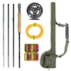 Fly Fishing Rod Combo 2.7m 4 Section Metal Aluminium Reel Line Fly Fishing Lure Kit With Box Case Rod Bag