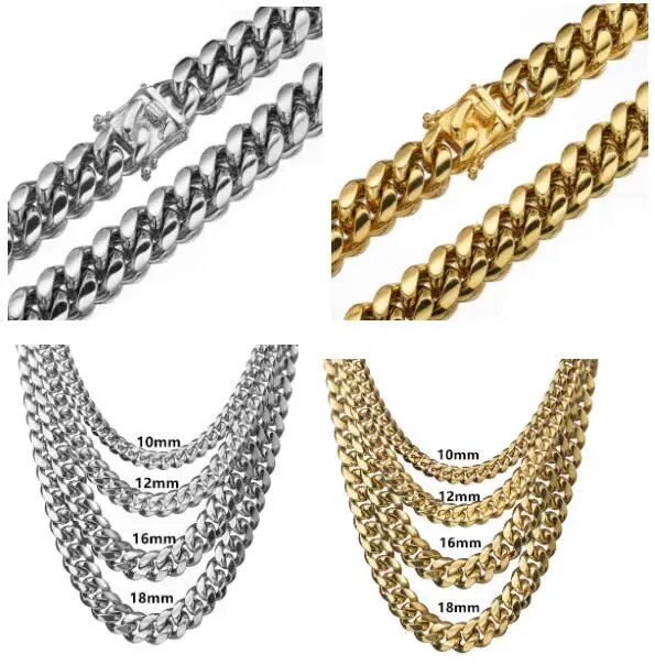 14K 18K men's Jewelry Gold Plated Miami Stainless Steel Cuban Link Chain Necklace Set
14K 18K men's Jewelry Gold Plated Miami Stainless Steel Cuban Link Chain Necklace Set