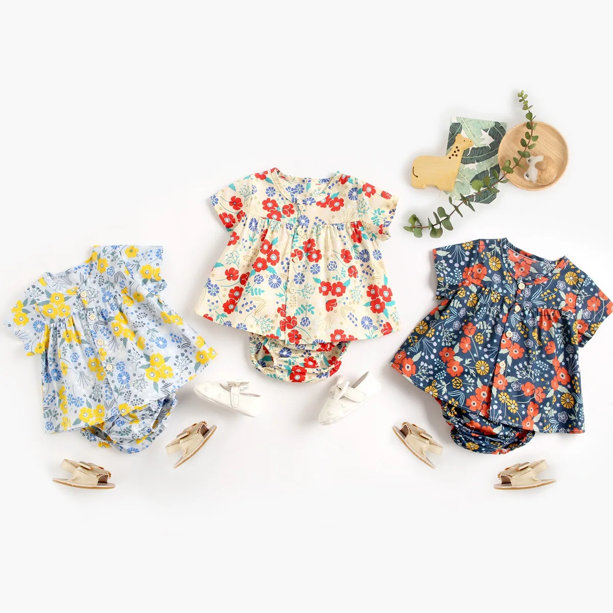 Summer Baby Girls Single Breasted Floral Print Cardigan Top +triangle Shorts, 3color
Summer Baby Girls Single Breasted Floral Print Cardigan Top +triangle Shorts, 3color