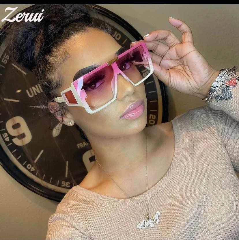 Oversized Sunglasses Men Women Big Frame Vintage Flat Top Punk Sunglasses Female Fashion Clear Shades High Quality Sun Glasses, Multiple 
Oversized Sunglasses Men Women Big Frame Vintage Flat Top Punk Sunglasses Female Fashion Clear Shades High Quality Sun Glasses, Multiple