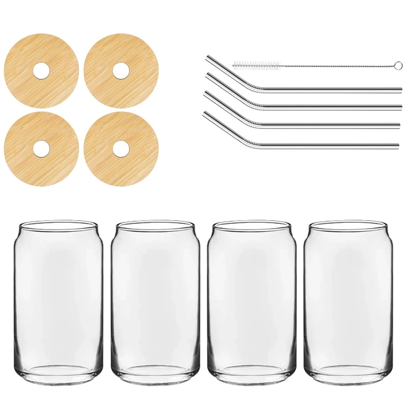 Free Shipping 16oz Glass Cup Soda Can Style Clear Beer Glass Can Shape Cup Beer Glasses with Bamboo Lid and Straw
Free Shipping 16oz Glass Cup Soda Can Style Clear Beer Glass Can Shape Cup Beer Glasses with Bamboo Lid and Straw
