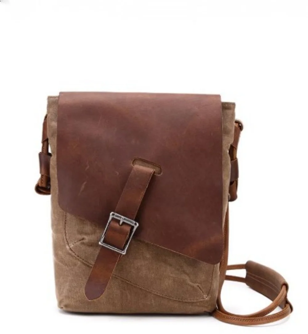 waxed canvas satchel sling bag waterproof genuine leather classic messenger bag for men with full grain leather, Customized
waxed canvas satchel sling bag waterproof genuine leather classic messenger bag for men with full grain leather, Customized