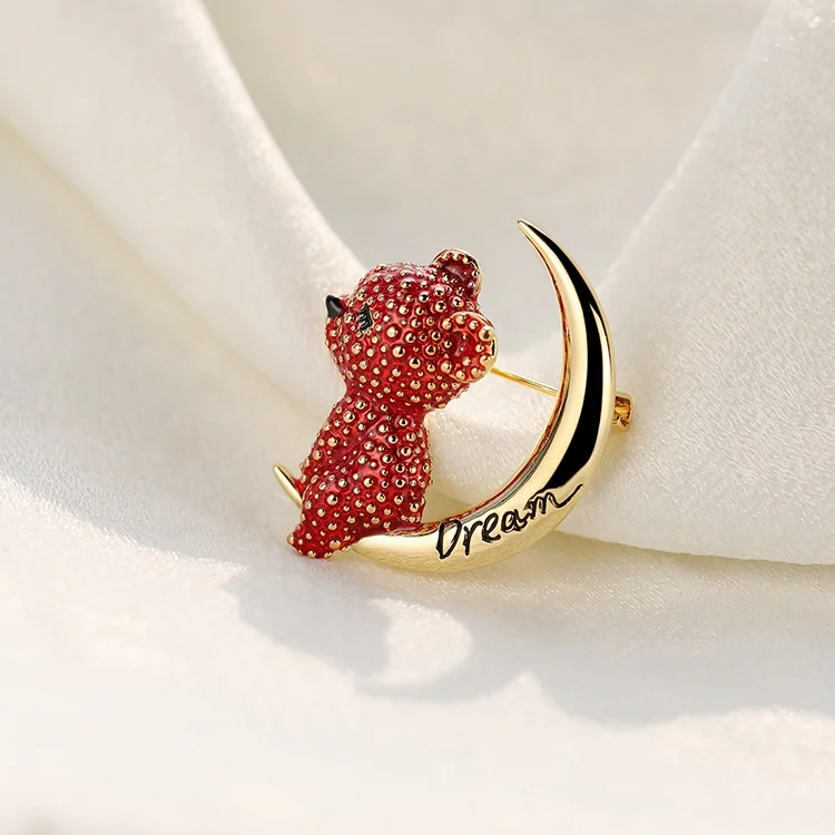 QIANZUYIN 2021 New Product 18k Gold Plating Moon Red Little Bear Brooch
QIANZUYIN 2021 New Product 18k Gold Plating Moon Red Little Bear Brooch