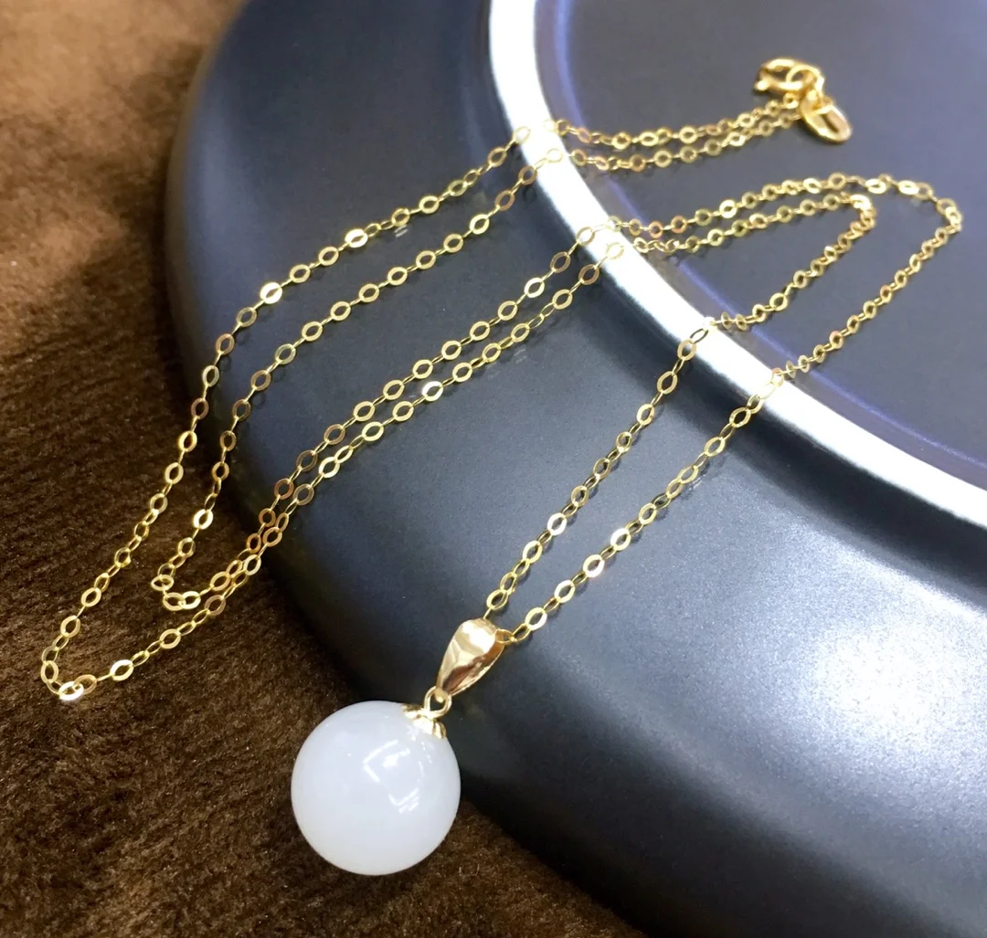 Wholesale sterling silver 925 with white jade ball pendant 10mm chain necklace jewlery for women shopify dropship
Wholesale sterling silver 925 with white jade ball pendant 10mm chain necklace jewlery for women shopify dropship