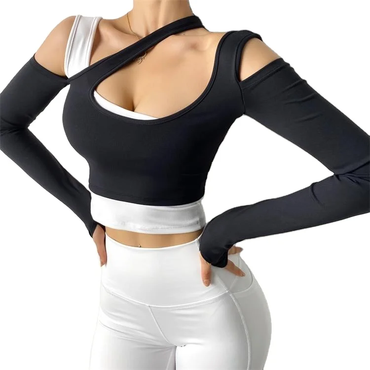 MITAOGIRL dew shoulder sports long-sleeved yoga clothes fitness sportswear, 2 colors or customized
MITAOGIRL dew shoulder sports long-sleeved yoga clothes fitness sportswear, 2 colors or customized