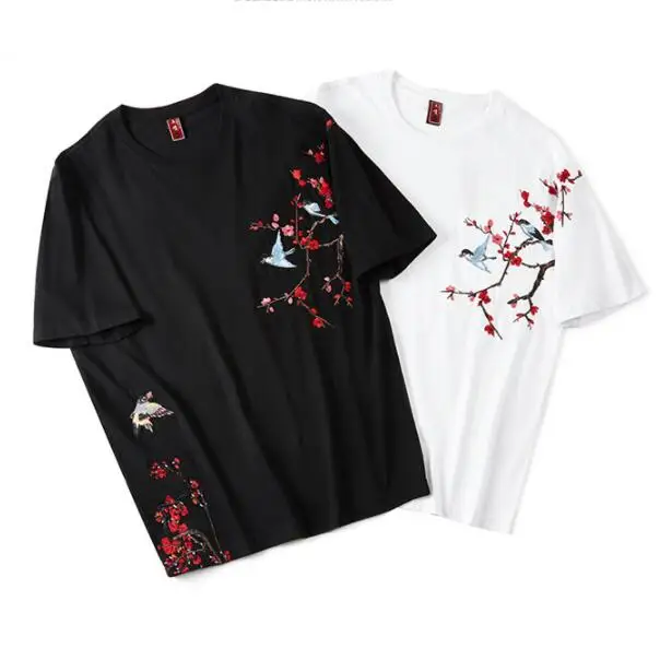Summer 2021 new fashion retro plum blossom magpie embroidery short sleeve oversized T-shirt
Summer 2021 new fashion retro plum blossom magpie embroidery short sleeve oversized T-shirt