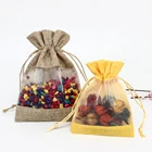 Gift Eco Friendly Natural Jute Pouch Drawstring Bag