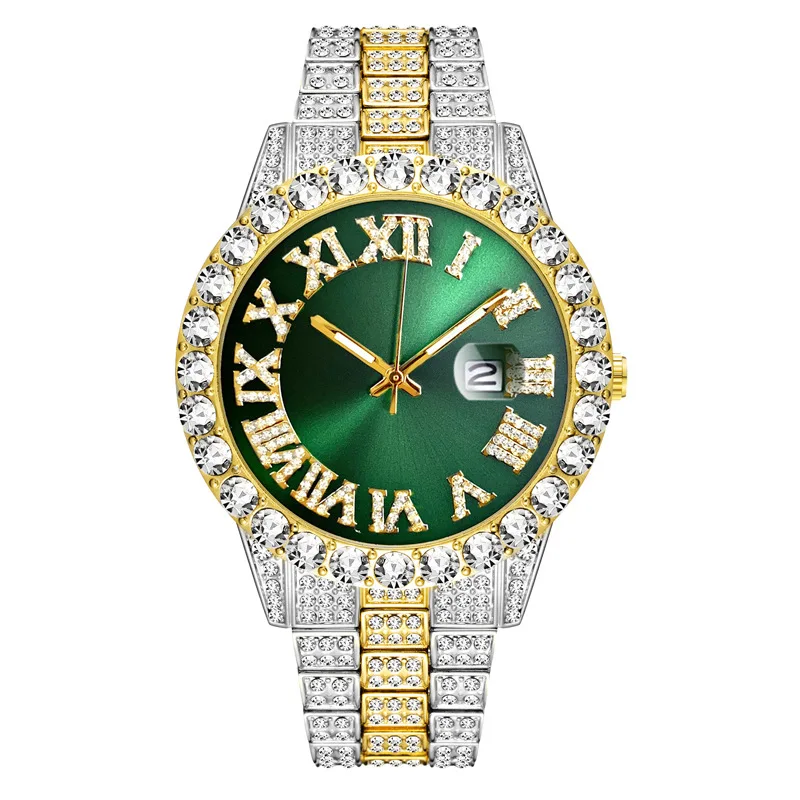 Diamond-Encrusted Watch Hip hop Men Waterproof Popular Red Green Blue Large Dial Quartz Watch
Diamond-Encrusted Watch Hip hop Men Waterproof Popular Red Green Blue Large Dial Quartz Watch