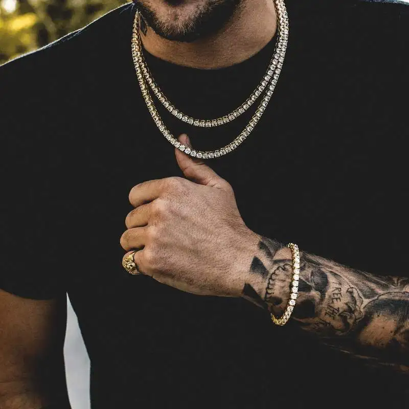 Crystal cz Cubic Zirconia Hip Hop Jewelry Rhinestone Diamond Gold Plated Mens Tennis Chain Necklace, Picture shows
Crystal cz Cubic Zirconia Hip Hop Jewelry Rhinestone Diamond Gold Plated Mens Tennis Chain Necklace, Picture shows