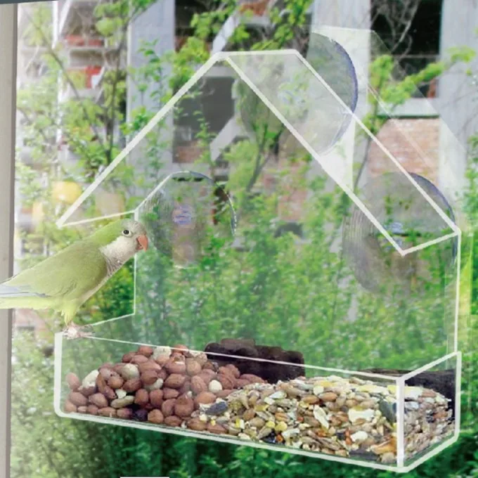 2021 New Plastic transparent Wall Suction cups Acrylic Window hanging bird feeder 
2021 New Plastic transparent Wall Suction cups Acrylic Window hanging bird feeder