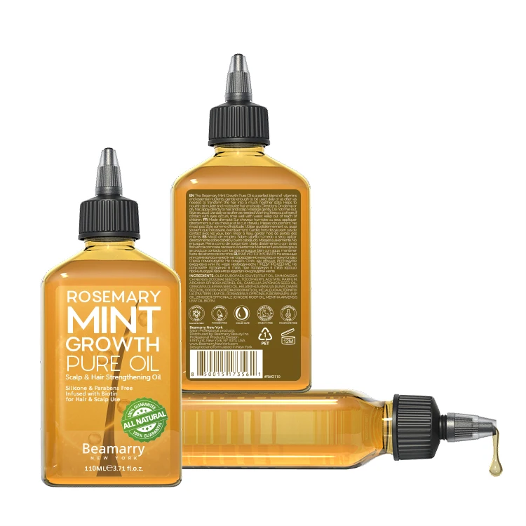 

Organic Natural Private Label Hair Growth Oil Rosemary Mint Anti hair loss treatment Hair Growth Oil Serum for 110ml