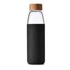 550ml bpa free custom bamboo lid glass water bottle