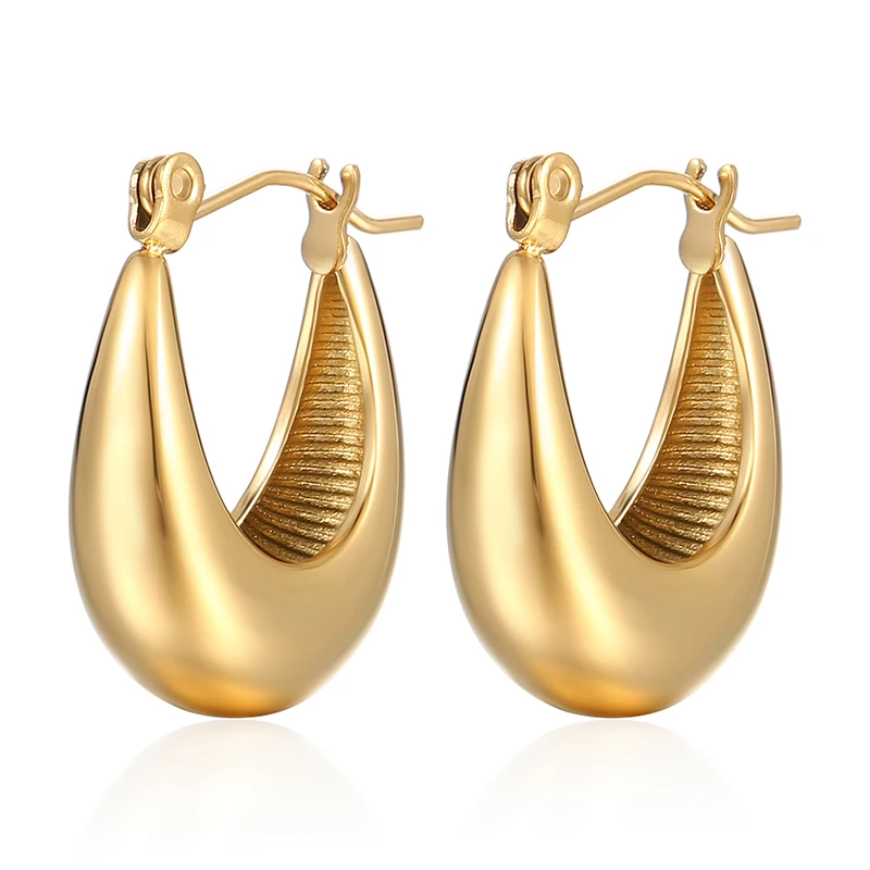 Joyera Boucles Doreilles large Womens Fashion Jewelry Plated 18K Gold Stainless Steel Thick Oval U-shape Hoop Earrings
Joyera Boucles Doreilles large Womens Fashion Jewelry Plated 18K Gold Stainless Steel Thick Oval U-shape Hoop Earrings