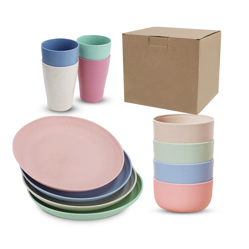 New Arrivals Wheat Straw Biodegradable Cup Plate Blowl Set Reusble Dinnerware sets, Nordic brown, nordic pink, nordic green, nordic blue
New Arrivals Wheat Straw Biodegradable Cup Plate Blowl Set Reusble Dinnerware sets, Nordic brown, nordic pink, nordic green, nordic blue