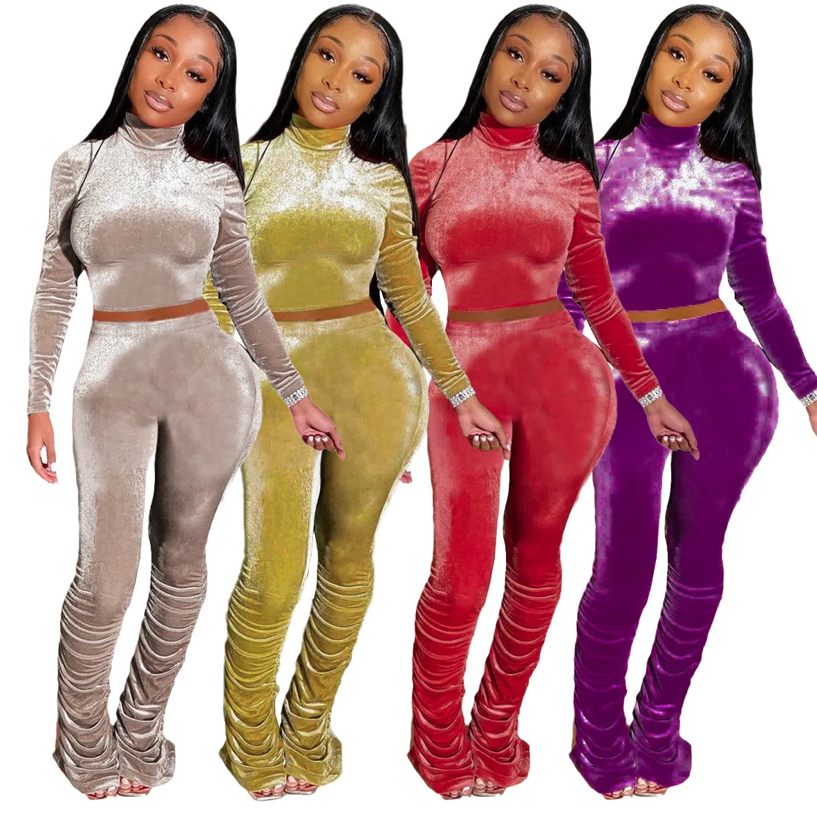 Hot Fashion velvet women short high neck women stacked pants sets, Customized color/as show
Hot Fashion velvet women short high neck women stacked pants sets, Customized color/as show