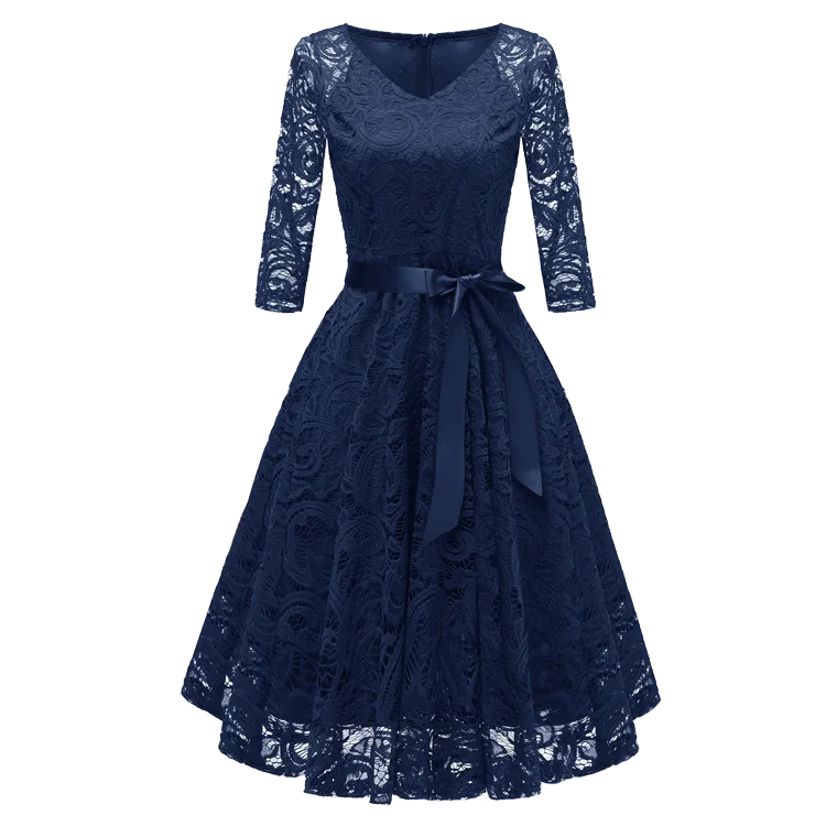 Latest Women Floral Lace Bridesmaid Party Dresses Casual Plain Prom Dress V neck Lace Women Bow
Latest Women Floral Lace Bridesmaid Party Dresses Casual Plain Prom Dress V neck Lace Women Bow