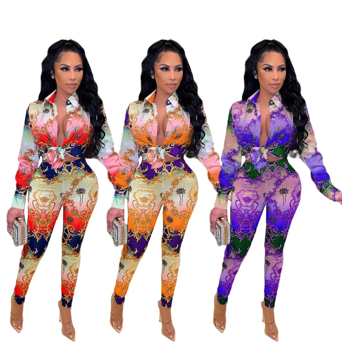 Womens Fall Long Sleeve Tie New Arrivals Women Clothing 2021 Positioning Printing Two-Piece Suit Lounge Wear
Womens Fall Long Sleeve Tie New Arrivals Women Clothing 2021 Positioning Printing Two-Piece Suit Lounge Wear