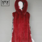 Customized Russian Style Winter Vertical Stripe Real Genuine Animal Fox Fur for Vest
