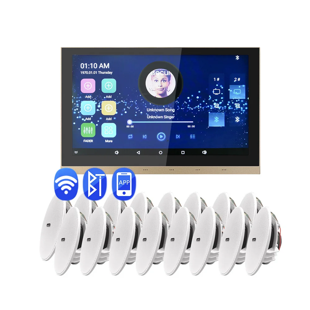 Smart Wall-Mounted Stereo Amplifier 10 Inch 25W 2 Zones Control Eshare App Control Panel
Smart Wall-Mounted Stereo Amplifier 10 Inch 25W 2 Zones Control Eshare App Control Panel