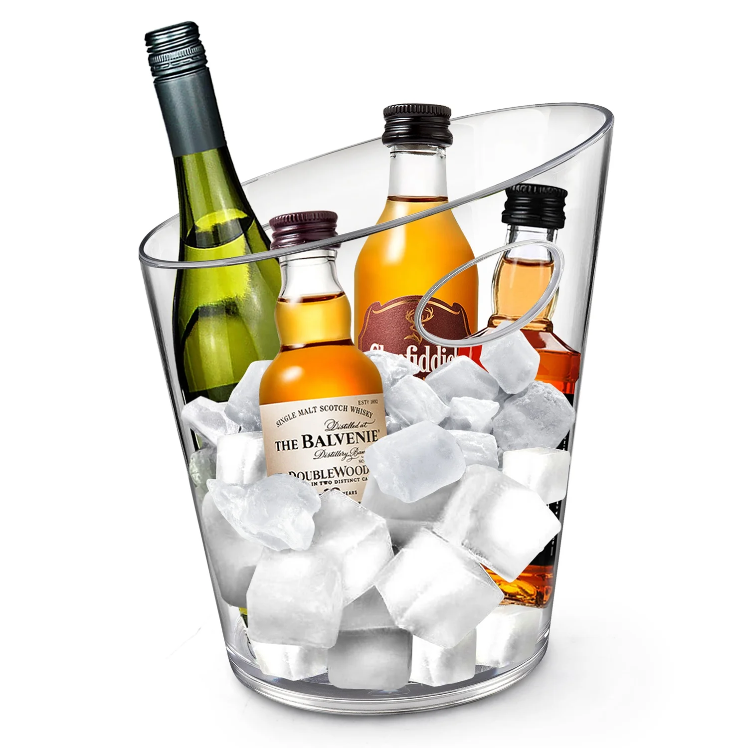 New design 6.5L Clear plastic wine cooler bucket champagne ice bucket with lid for parties
New design 6.5L Clear plastic wine cooler bucket champagne ice bucket with lid for parties