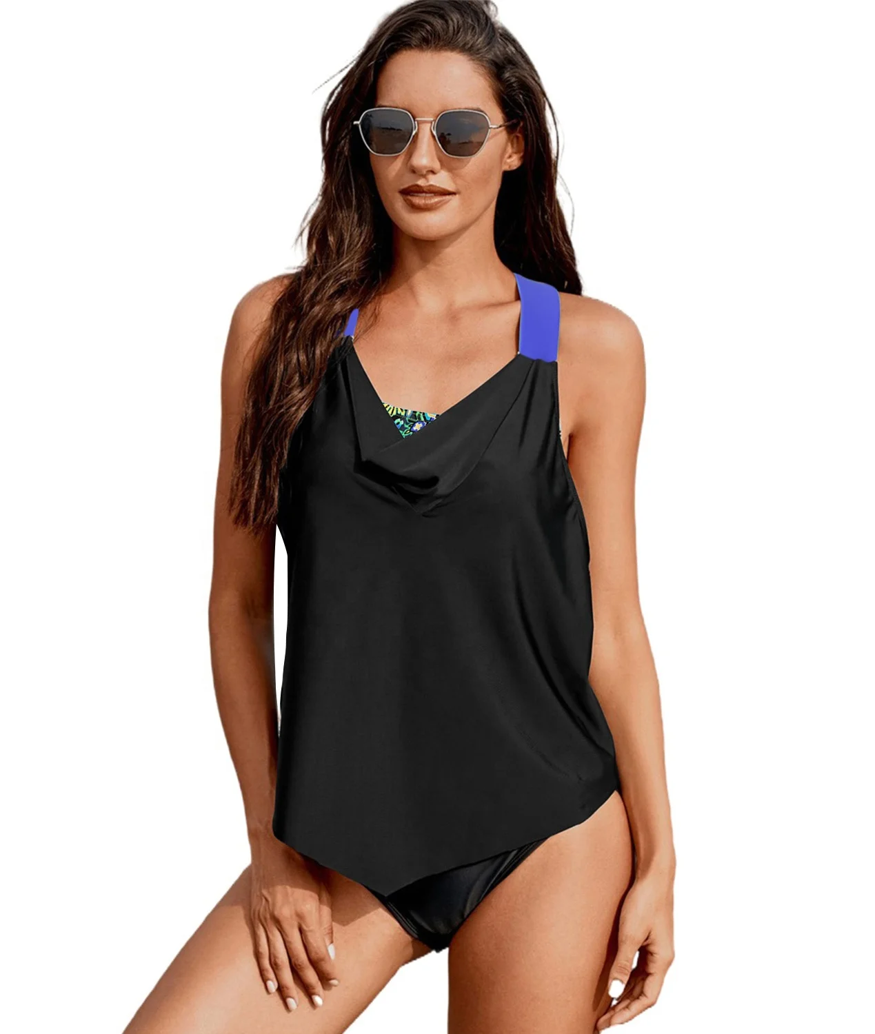 Women's 2 Piece Tankini Set Patchwork Crew Neck Racer Back Printed Top Triangle Bottoms Swimming Clothes Swimsuit
Women's 2 Piece Tankini Set Patchwork Crew Neck Racer Back Printed Top Triangle Bottoms Swimming Clothes Swimsuit