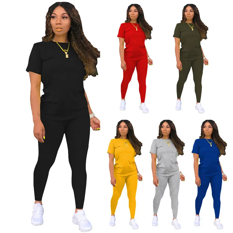 ZZ6483 Two Piece Pants Set Women Casual Joggers Suits Solid Short Sleeve Clothing Sets For Women Wholesale
ZZ6483 Two Piece Pants Set Women Casual Joggers Suits Solid Short Sleeve Clothing Sets For Women Wholesale