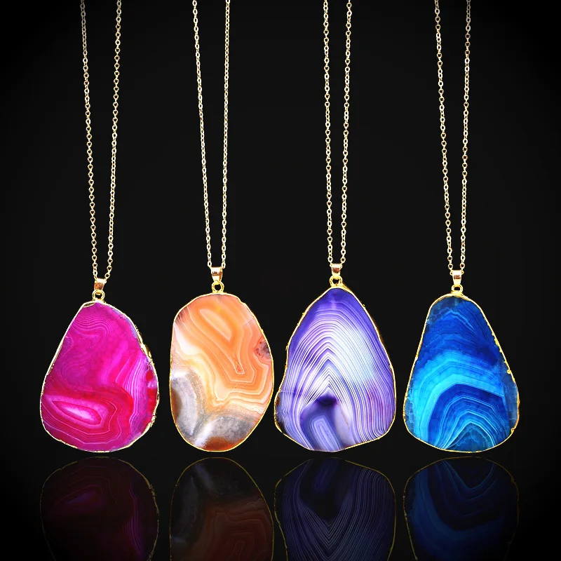 2021 New Arrival Multi-color Natural Stone Crystal Cut Pattern Necklace Natural Stone Pendant Necklace For Women, As pictures
2021 New Arrival Multi-color Natural Stone Crystal Cut Pattern Necklace Natural Stone Pendant Necklace For Women, As pictures