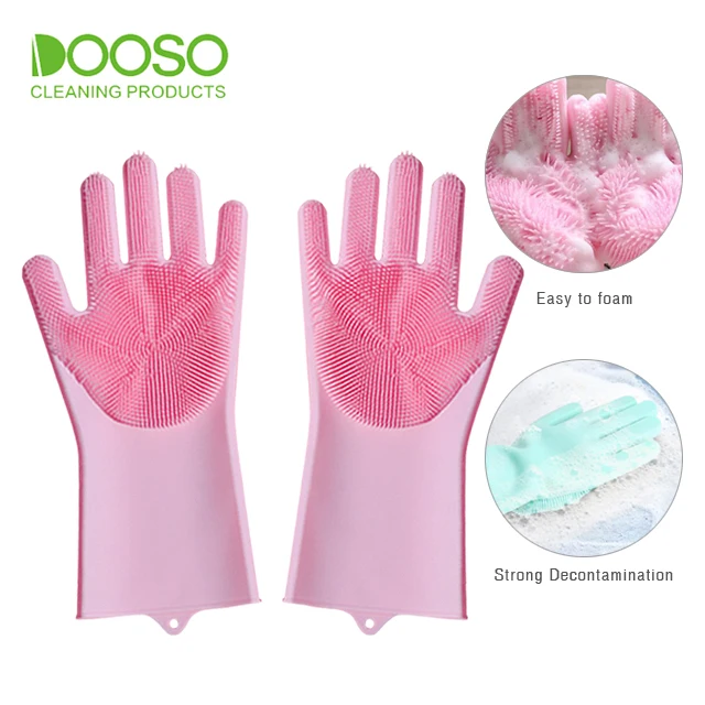 Reusable Silicone Wash Cleaning Scrubber Heat Resistant Gloves for Housework, Gray;blue, pink or customized colors 
Reusable Silicone Wash Cleaning Scrubber Heat Resistant Gloves for Housework, Gray;blue, pink or customized colors
