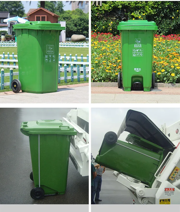 Best Selling Stackable Outdoor Public 240L HDPE Waste Bin with Wheels factory