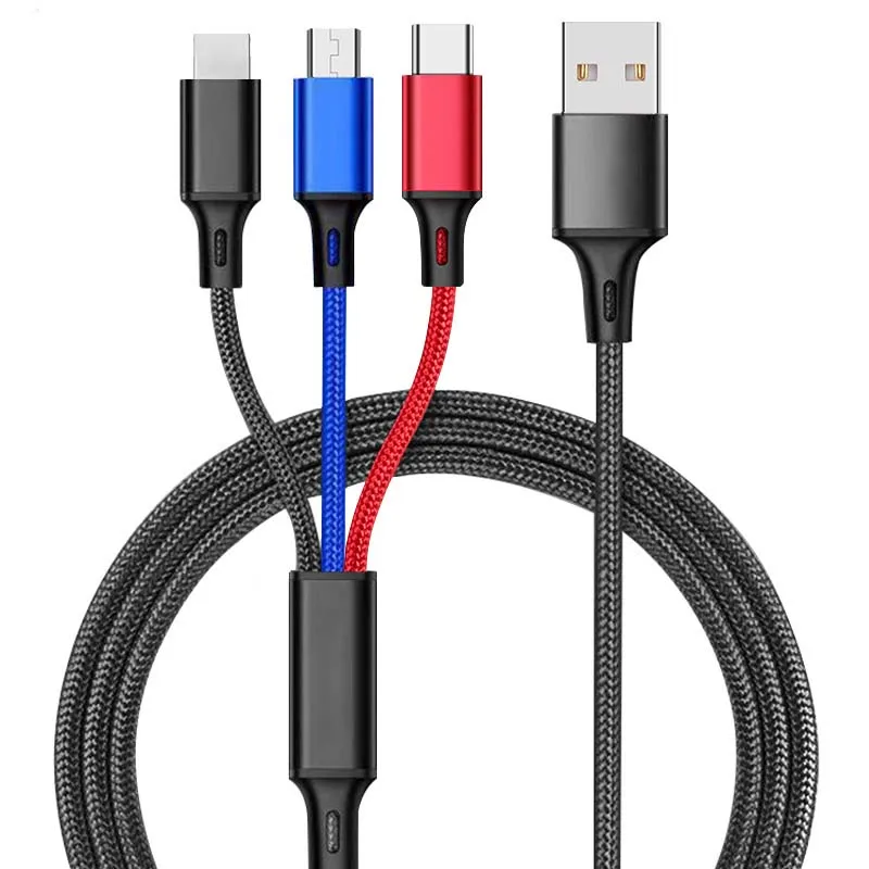 Amazon Hot Sale High Quality 2A Fast Charging Data Line 3in1 Nylon Data Cable, Red, gray, black, blue, gold, three colors
Amazon Hot Sale High Quality 2A Fast Charging Data Line 3in1 Nylon Data Cable, Red, gray, black, blue, gold, three colors