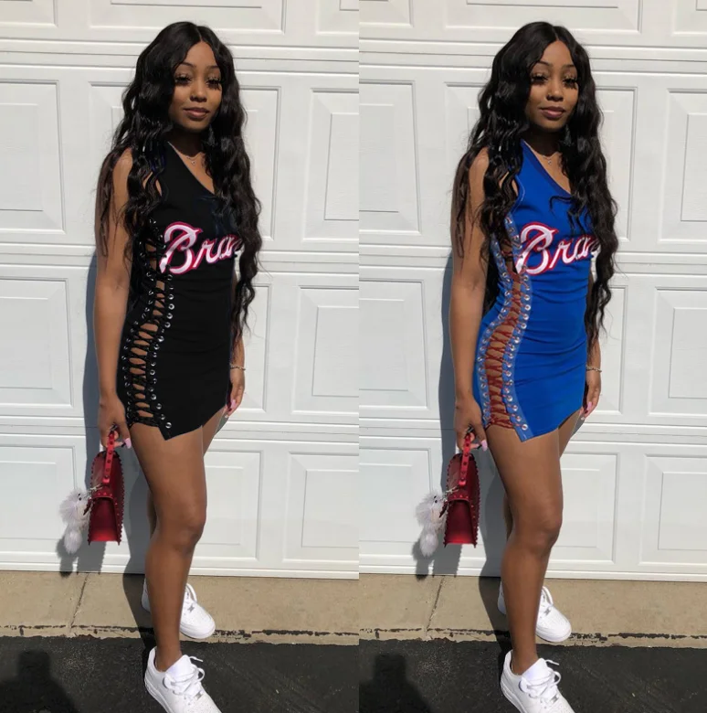 2020 Fashion Women Sexy Sleeveless Bandage Slip Letter Pattern Women Dress Ladies Club Dresses, Shown
2020 Fashion Women Sexy Sleeveless Bandage Slip Letter Pattern Women Dress Ladies Club Dresses, Shown