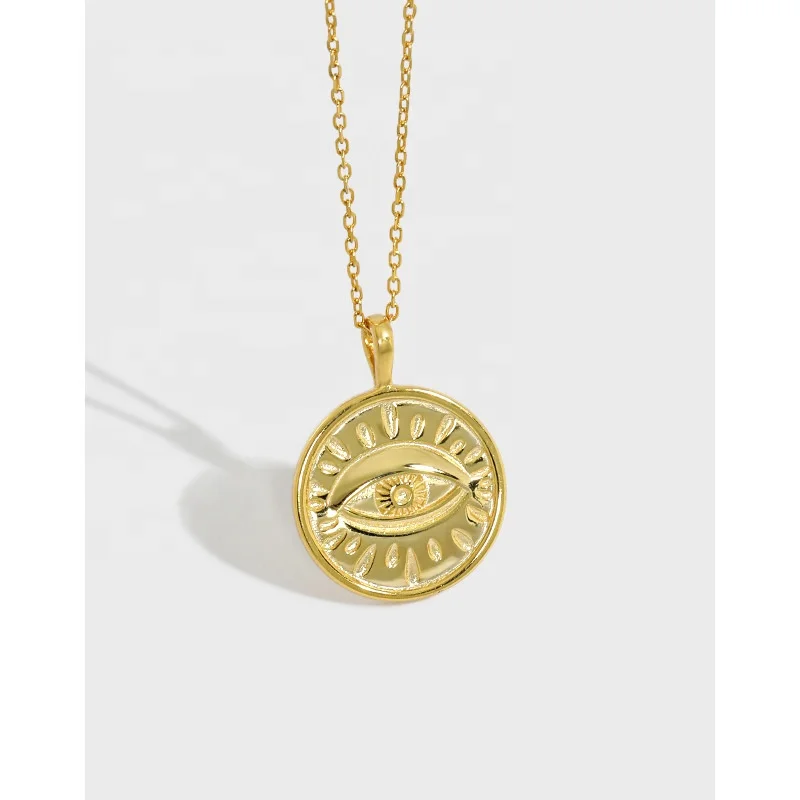 INS Popular S925 Sterling Silver Eye Necklace Engraving 18K Gold Plated Eye Pendant Necklace for Women
INS Popular S925 Sterling Silver Eye Necklace Engraving 18K Gold Plated Eye Pendant Necklace for Women