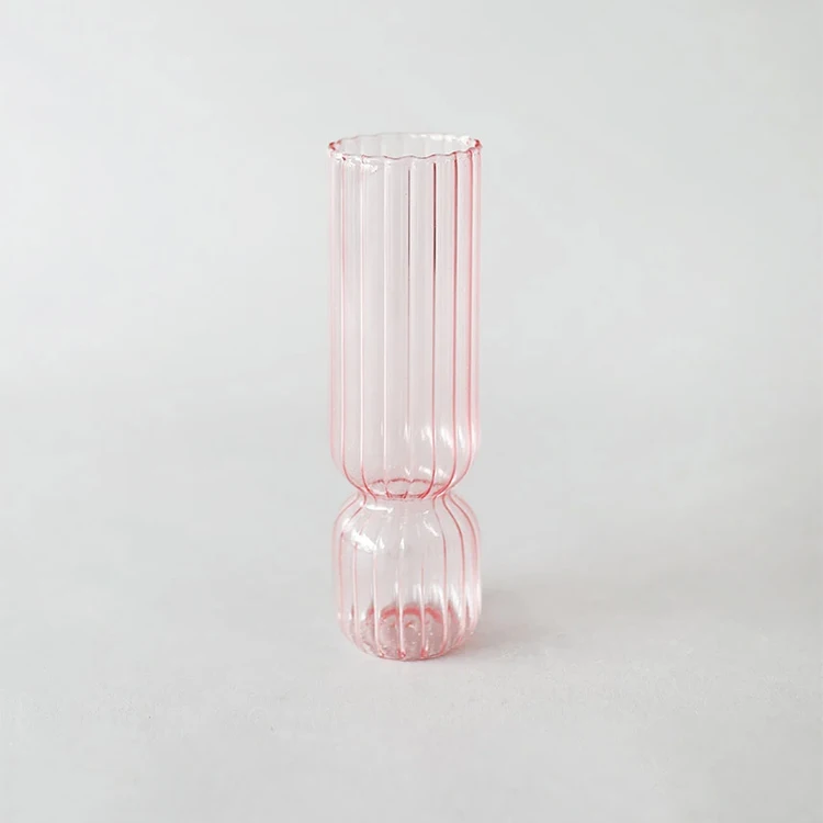 Custom Made Pink Colored Tall Ribbed Glass Cylinder Flower Vase for Centerpieces, Customized color
Custom Made Pink Colored Tall Ribbed Glass Cylinder Flower Vase for Centerpieces, Customized color