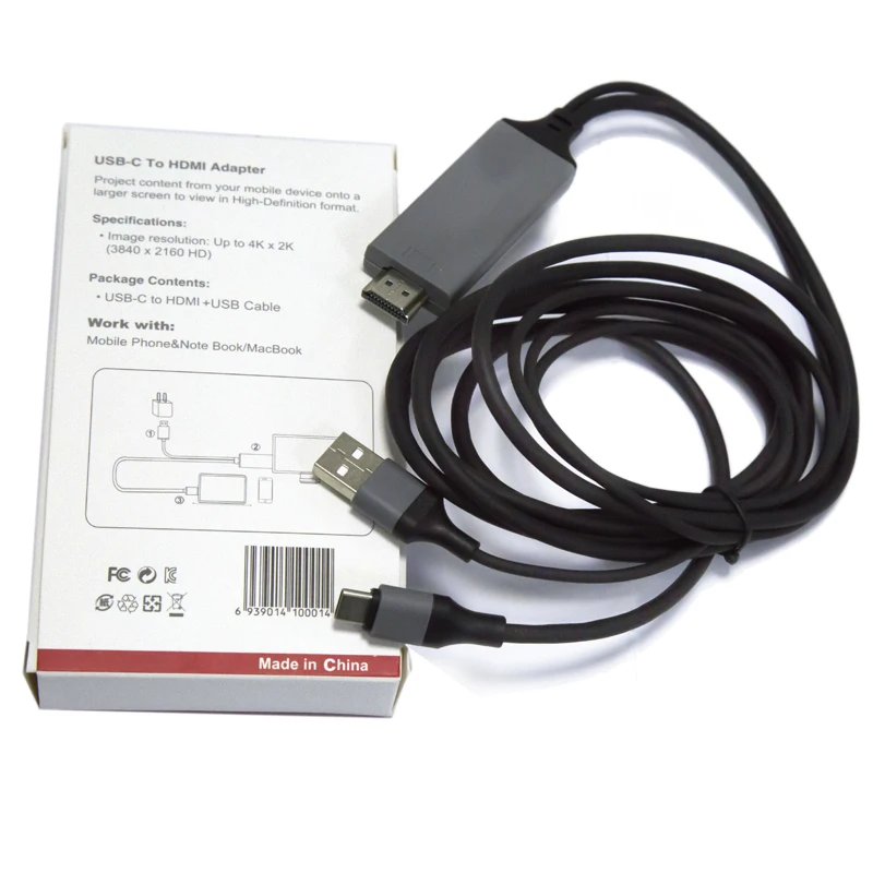 Multi-function hd-mi fiber cable hd-mi 4k 2 in 1 Type c to HD-MI+USB charging high speed usb c hub adapter for iphone - ANKUX.COM