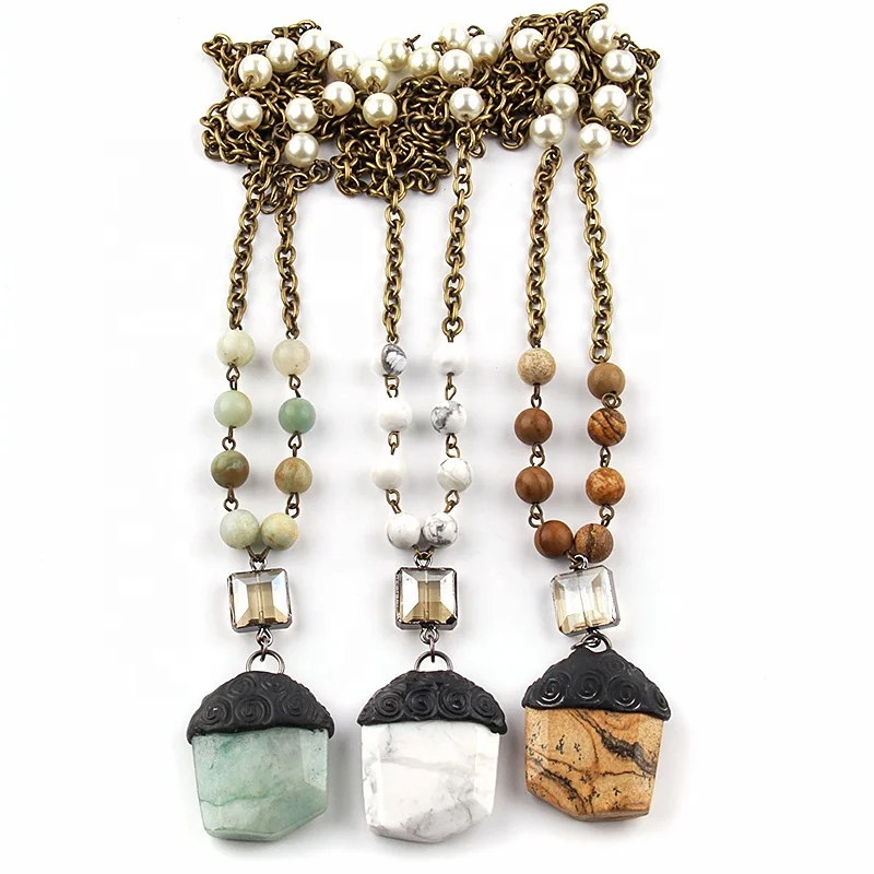 Women Ethnic Jewelry 8MM Natural Stone Glass Pearl Chain Necklace Crystal Glass Square Stone Charm Necklace
Women Ethnic Jewelry 8MM Natural Stone Glass Pearl Chain Necklace Crystal Glass Square Stone Charm Necklace