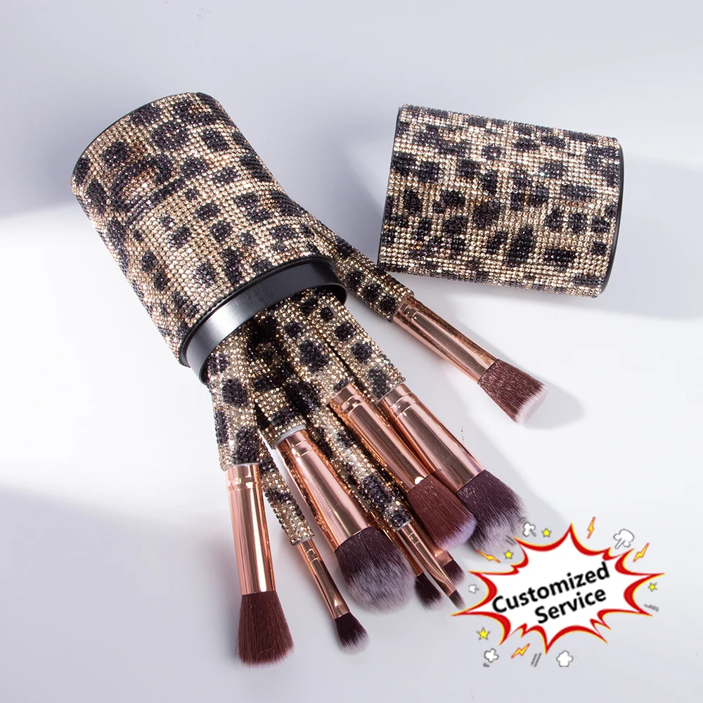 New Design 10 pcs Glitter Crystal diamond handle Makeup Brushes Synthetic Gold custom logo with Holder
New Design 10 pcs Glitter Crystal diamond handle Makeup Brushes Synthetic Gold custom logo with Holder