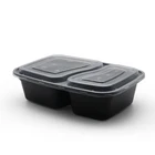 1200ml large leakproof hot food storage container plastic bento box biodegradable lunch box 2 compartments