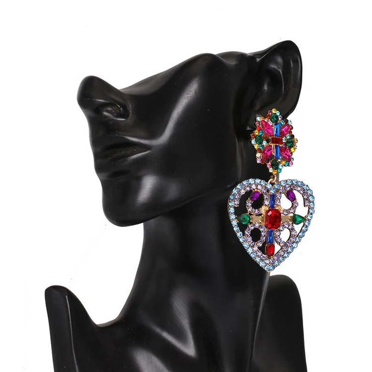 Full Crystal Big Heart Drop Earrings for Women's Boho Wedding Party Gift Jewelry Wholesale Girl's Bohemia Dangle Earrings
Full Crystal Big Heart Drop Earrings for Women's Boho Wedding Party Gift Jewelry Wholesale Girl's Bohemia Dangle Earrings