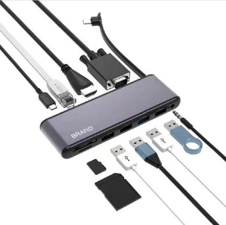 2020 Popular Aluminium Shell Multifunction 4K 1080P Usb Type c Hub 11 in 1 For Computer and Mobile Phone, Gray
2020 Popular Aluminium Shell Multifunction 4K 1080P Usb Type c Hub 11 in 1 For Computer and Mobile Phone, Gray