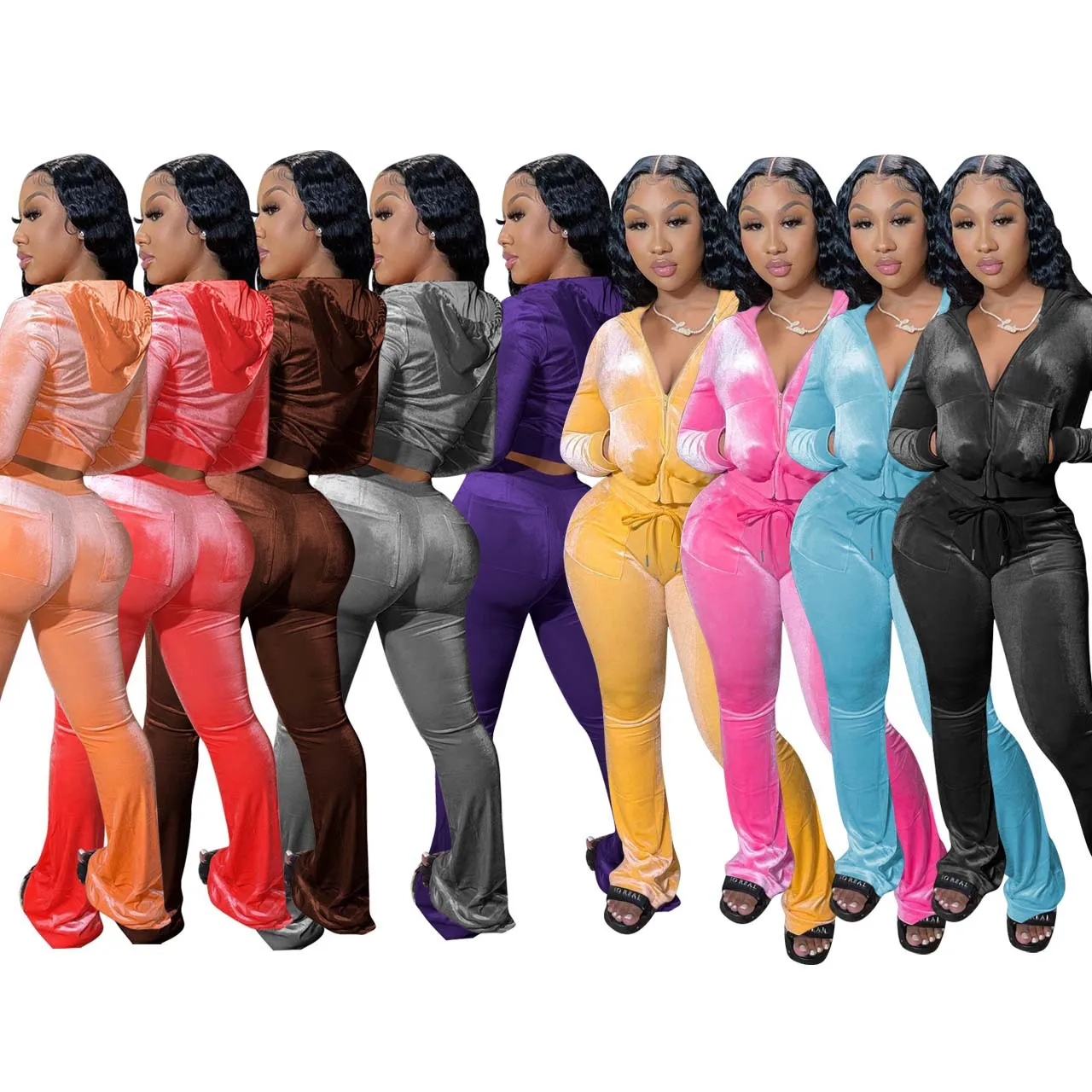 XS 2021 New Arrivals Women Velvet Tracksuit Sweatpants and Hoodie Velvet Sweatsuit Women Velour Two Piece Set
XS 2021 New Arrivals Women Velvet Tracksuit Sweatpants and Hoodie Velvet Sweatsuit Women Velour Two Piece Set