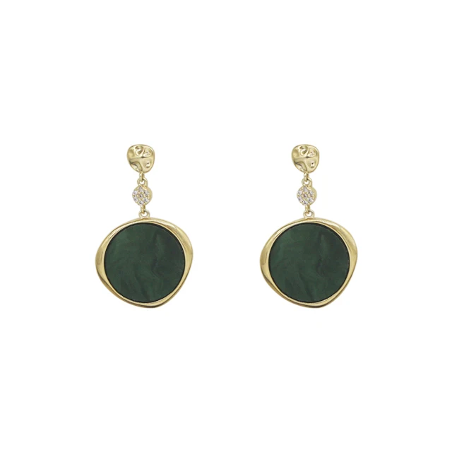Gold Jewelry Circle Green Crystal Drop Earring for Women
Gold Jewelry Circle Green Crystal Drop Earring for Women