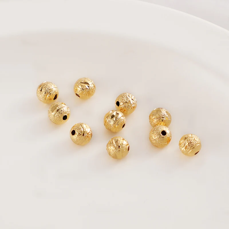 DIY custom Bead spacers Connector 14K and 18K Sand gold plated copper Matte separate beads for jewelry making 
DIY custom Bead spacers Connector 14K and 18K Sand gold plated copper Matte separate beads for jewelry making