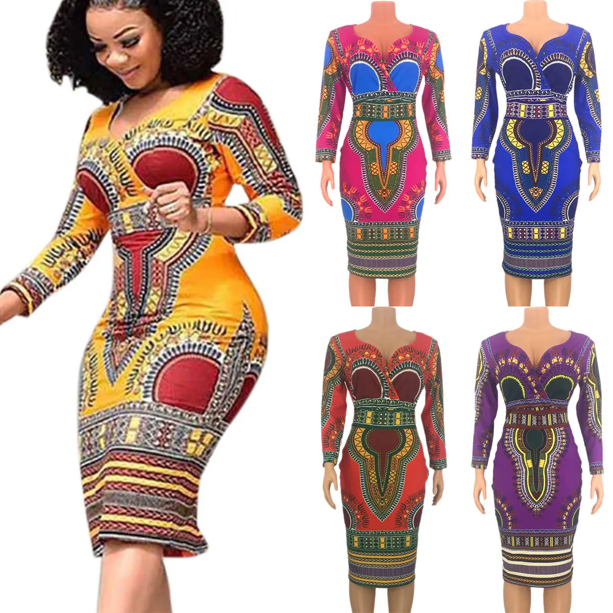 African Dresses for Women 2020 Fashion V-neck Ladies Clothes Casual Sexy set clothes Dress Robe Party turkey imported clothes, Orange, green, yellow, dark blue, blue, pink
African Dresses for Women 2020 Fashion V-neck Ladies Clothes Casual Sexy set clothes Dress Robe Party turkey imported clothes, Orange, green, yellow, dark blue, blue, pink