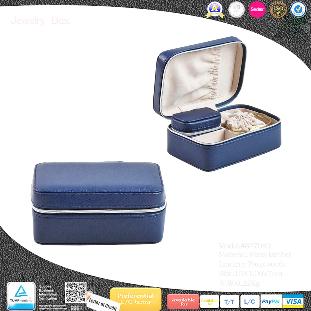 storage case travel organizer leather custom jewelry box with