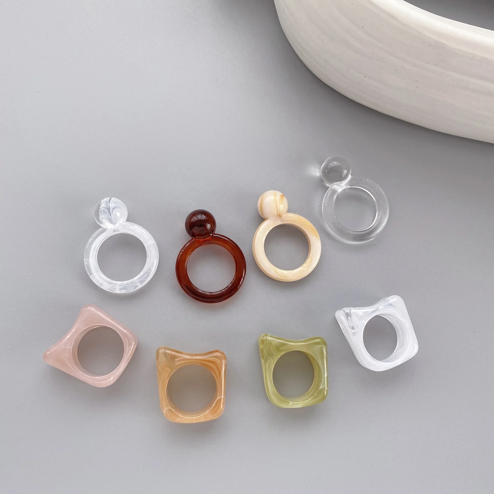 Trendy designer custom engraved logo initial plastic jewelry women men couple swimming finger ring acrylic resin rings
Trendy designer custom engraved logo initial plastic jewelry women men couple swimming finger ring acrylic resin rings