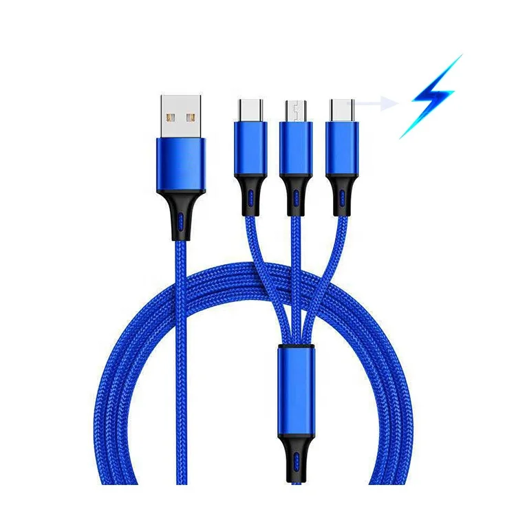 New Design Factory Price 3 in 1 USB Charging Cable Universal Multi Function 3 in 1 usb cable fast charging for iPhone, type-C
New Design Factory Price 3 in 1 USB Charging Cable Universal Multi Function 3 in 1 usb cable fast charging for iPhone, type-C