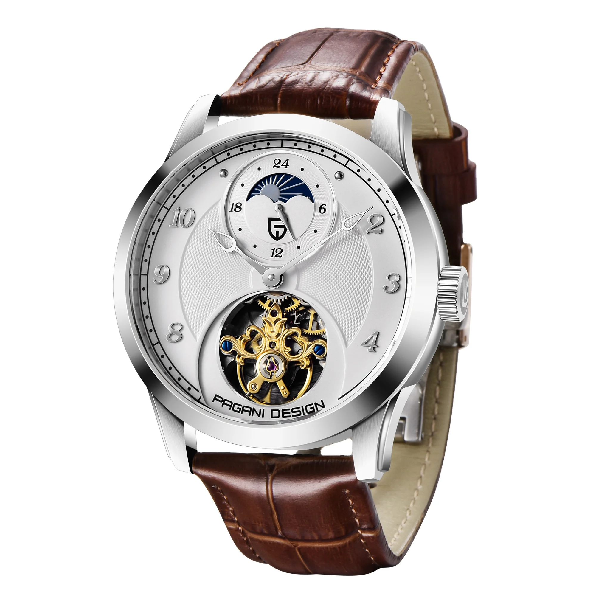 

Reloj Hombre Pagani Design 1650 Genuine Leather Skeleton Mechanical Men Wrist Watch Luxury Automatic Watches