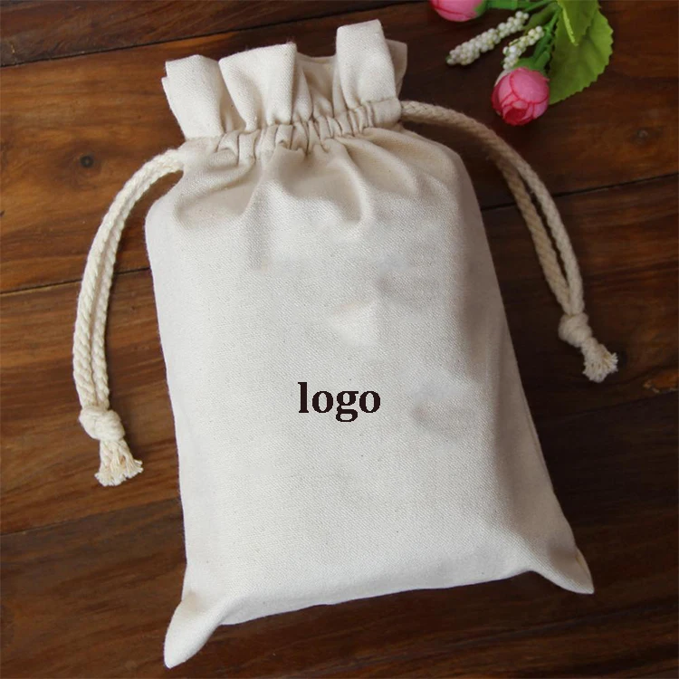 oem custom printing logo dust proof cloth shoes pouch travel organic cotton drawstring bag for sale
